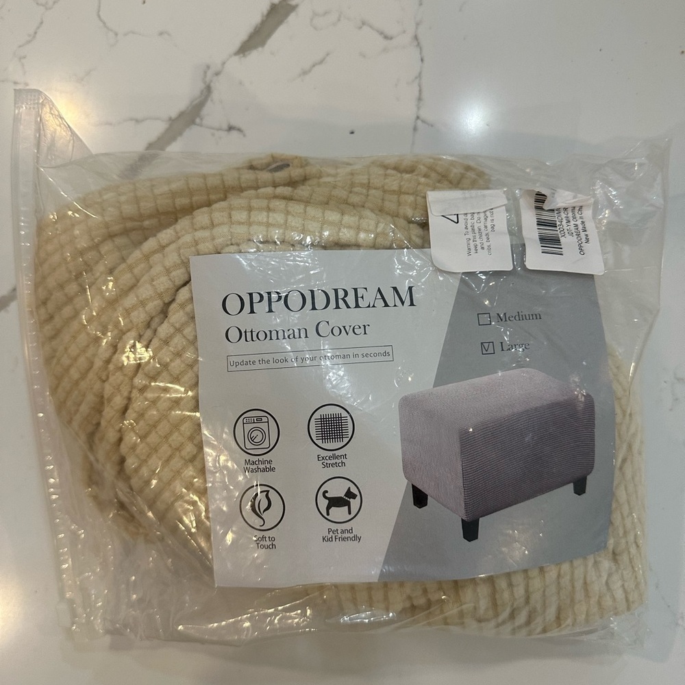 Ottoman cover  cream large